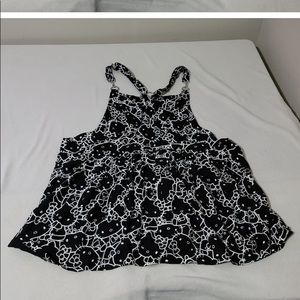 2x Dolls Kill x Hello Kitty Pinafore Dress Black White Plus